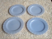 Set of 4 Vintage Pyrex Blue Delphite Plates