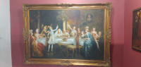 Massive 71.5" x 47.5" painting with large ornate frame