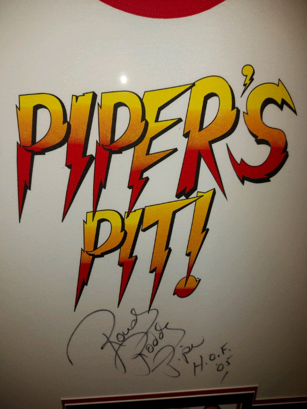 Rowdy Roddy Piper WWE Signed Custom Framed Piper's Pit Tshirt  in Arts & Collectibles in St. Catharines - Image 2