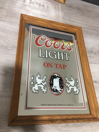 Bar sign coors light mirror