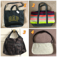 4 purses GAP, Kenneth Cole, BCBG purses tote bags