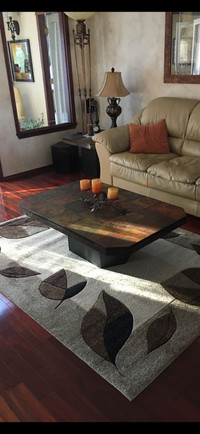 African slate coffee table / 2 end tables 