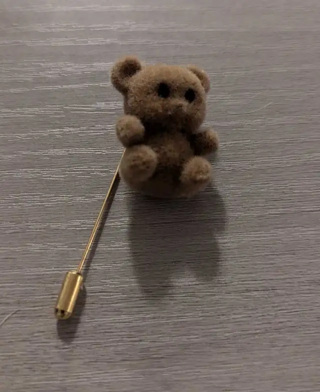 Adorable Brown Teddy Bear Lapel Pin