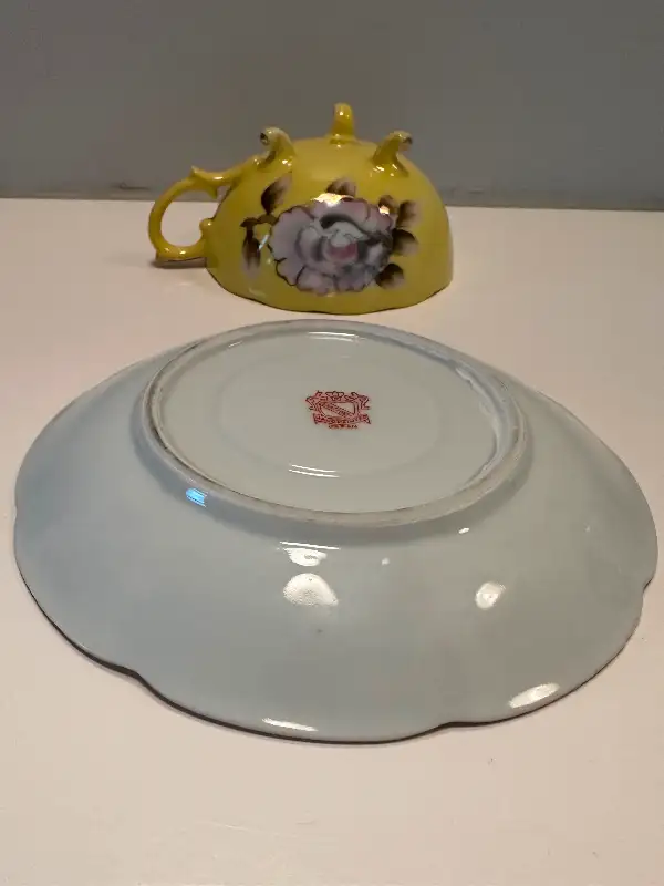 PEARLIZED TEA CUP AND SAUCER VINTAGE ANTIQUE JAPAN JAPANESE62863270030467124