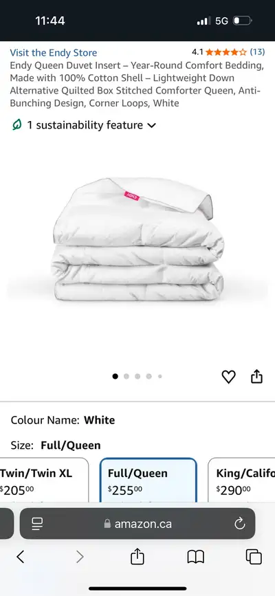 Endy Queen Duvet, View more