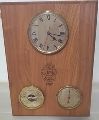 Vintage Rare GM - D.A.C 1987 Wooden Wall Clock /Barometer/