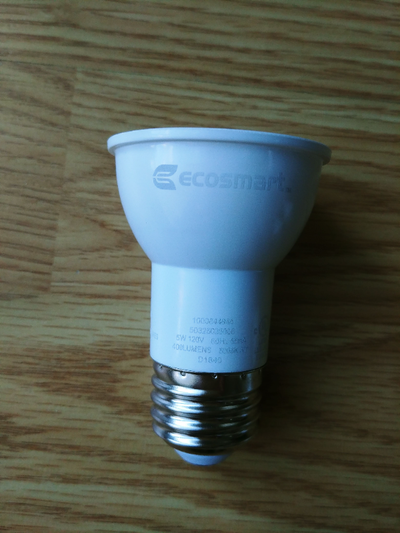 Ecosmart PAR16 Daylight LED Bulb. 400 lumens, 5 watts, 5,000k colour temperature, and suitable for d...