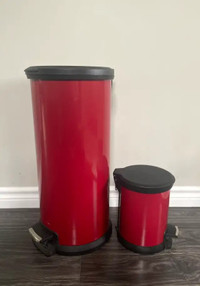 Red Step-On Garbage Cans ( Small & Large )