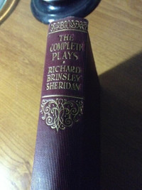 Antique hardcover The Complete Plays- Richard Brinsley Sheridan