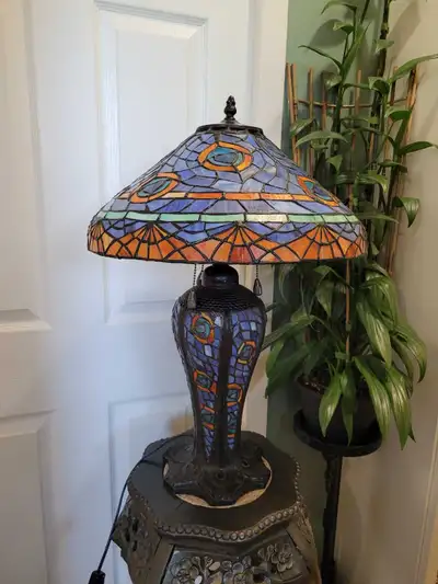 Tiffany style Peacock table lamp , View more