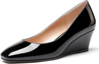 WAYDERNS Women's Low Heel Wedge Pumps - size 9.5, black