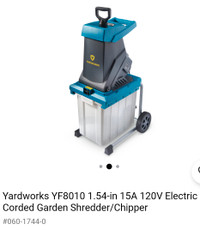 Chipper/Shredder, Yardworks YF8010 1.54-in, electric (120V 15A).