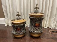 Handcrafted/Handmade Pottery Decor Pots (Set of 2)