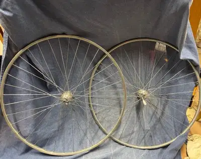 Vintage Campagnolo road tubular wheelset. Mixed rims, 6/7 spd, View more