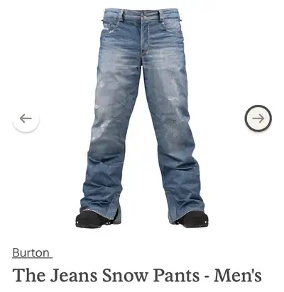 Burton the Jean snowpants LG retail $275 USD for $100 CAD, View more