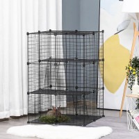 39 Pcs Small Animal Cage Bunny Hutch Portable Metal Wire with Ra