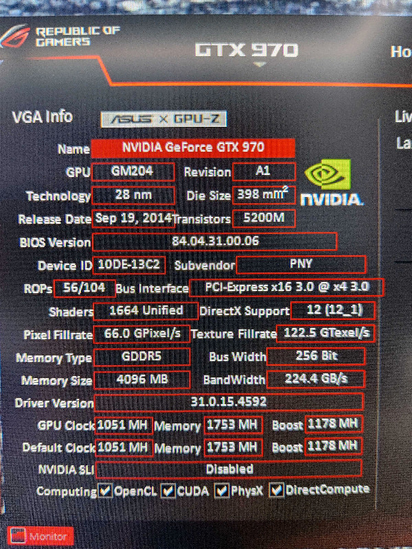 NVIDIA PNY GTX 970 in System Components in St. Catharines - Image 3