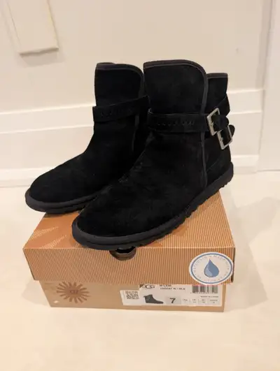 UGG Australia W Leni Black Water-Resistant Buckle Boots Size 7, View more