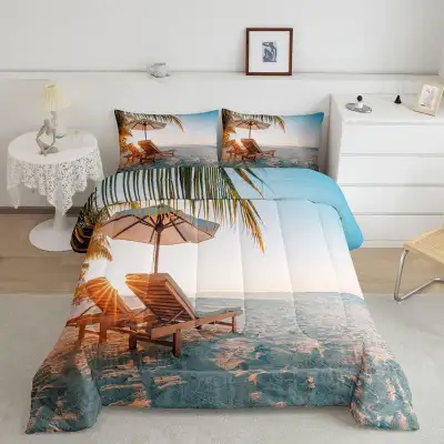 New 2 Piece Beach Vacation Comforter Set • Twin Size, View more