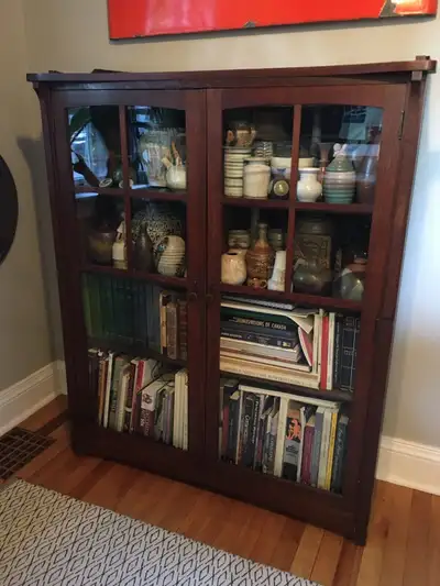 *SOLD** Arts & Crafts Lifetime Puritan Line Oak Bookcase c. 1910, View more