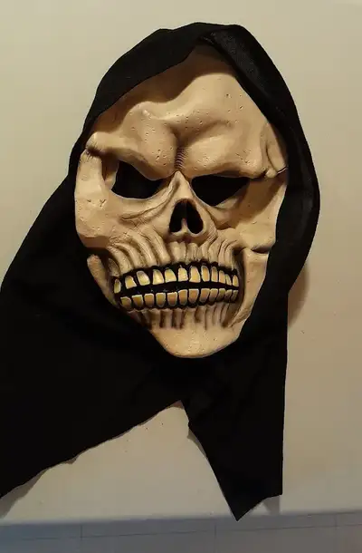 Hooded Skeleton mask -  Rubber\Latex (EUC), View more