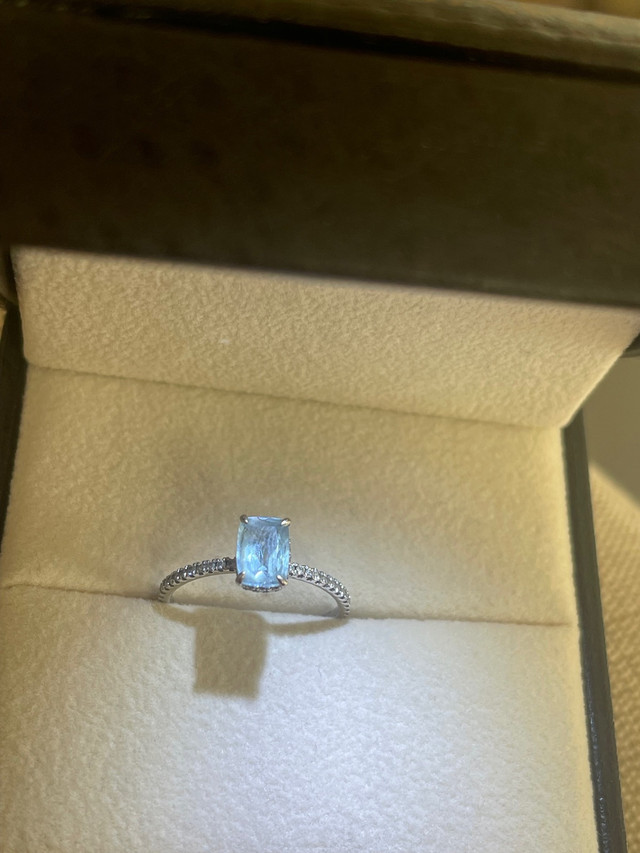 Emerald Cut Aquamarine Ring priced to sell in Jewellery & Watches in Hamilton - Image 2
