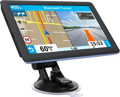 GPS Navigator for Car Truck RV, Latest Map, 7 inch Touch Screen Real Voice Spoken Turn-by-Turn Direc...