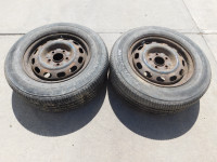 2 Bridgestone Tires with Steel Rims 205/65/15 (5x114.3 mm)