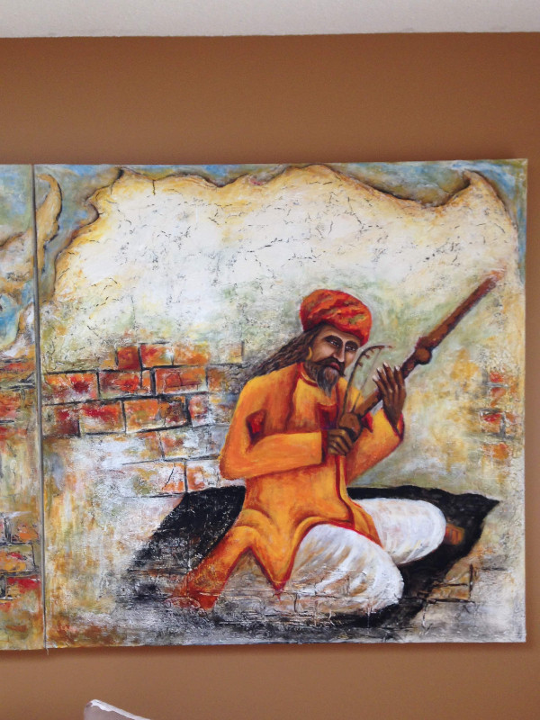 Mix media Indian painting in Arts & Collectibles in Oakville / Halton Region - Image 3