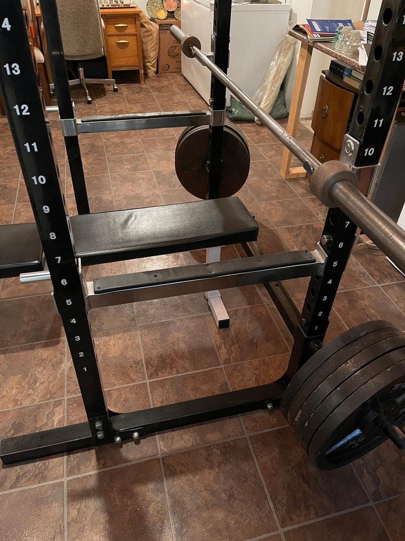 Powertec Rack Weights Olympic Bar and Bench Exercise Equipment