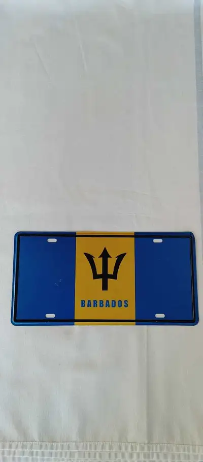 Barbados metal plate.