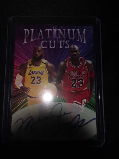 LeBron and Jordan dual auto card, View more