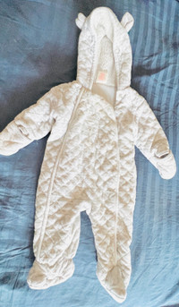 Baby Fall Jacket, 0-9 month, Unisex, white, cotton