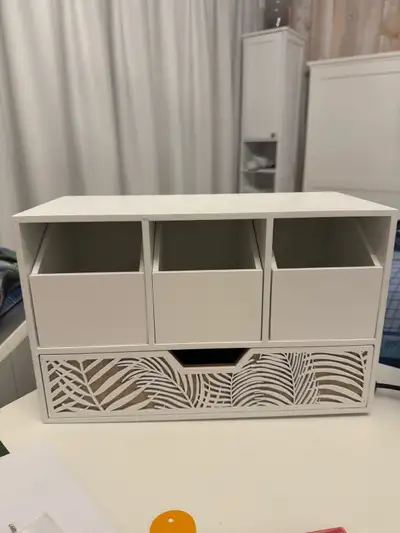 White Decorative Wooden Desktop Organizer, View more