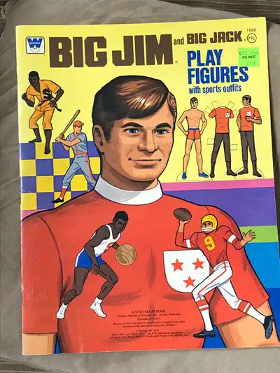 Big Jim and Big Jake Play Figures with Sports Outfits 1976 Whitman. Unused Paper Doll Book based on...