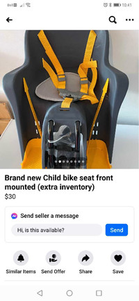 Front Mounted Child Bike Seat 