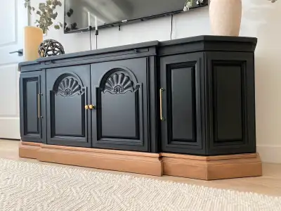 Black sturdy sideboard credenza, View more