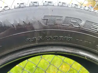 4 winter tires only 4 months old no plugs great shape barley any wear 500$ 235/60R18
