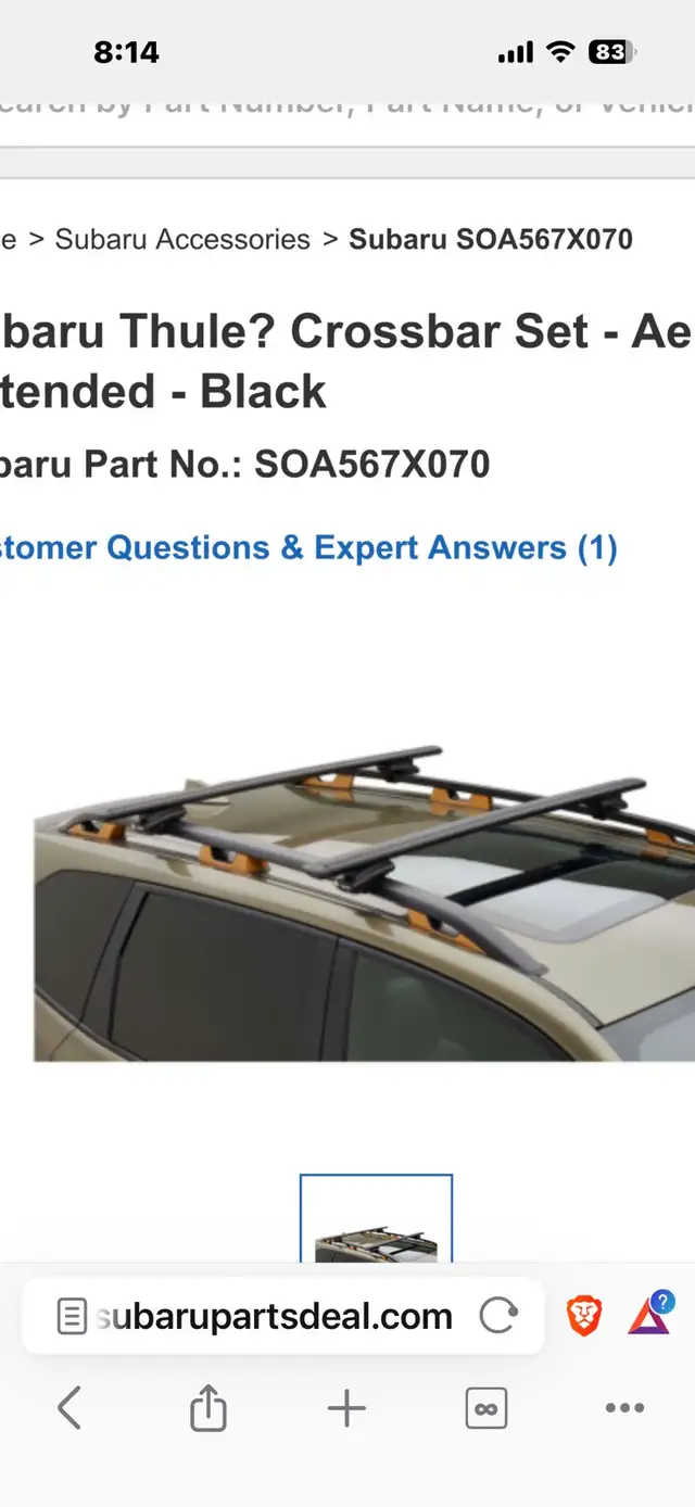 Thule Crossbars SOA567X070