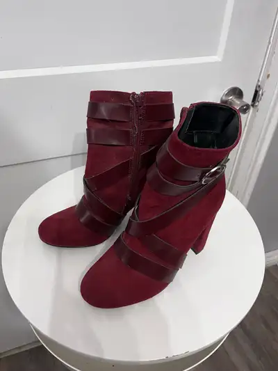 women’s burgundy heeled ankle boots , View more