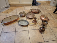 Collection of Various Copper Pots