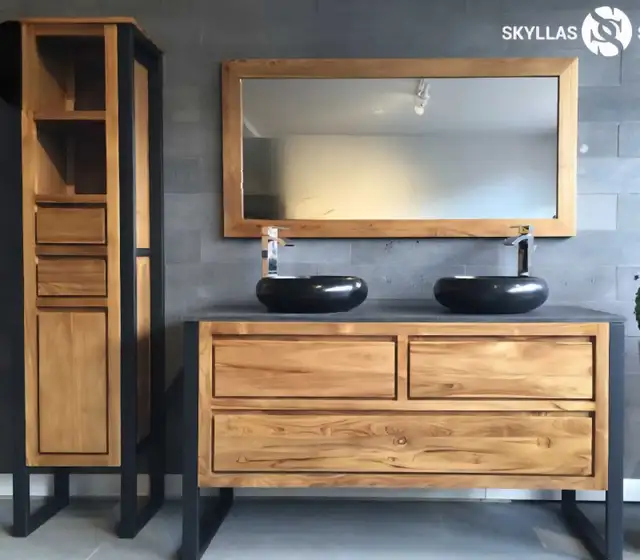 Lavabos en Pierre & Bois Pétrifié, Vanité en Bois Massif  in Bathwares in Laval / North Shore - Image 2
