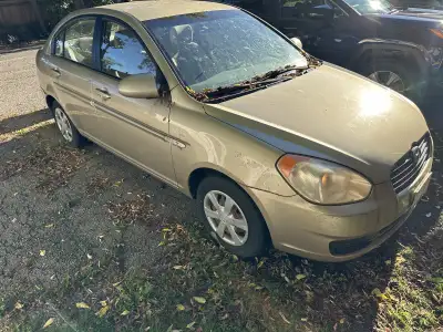Up for grabs is my sisters trusty 2007 Hyundai Accent, a reliable sedan perfect for city commuting o...
