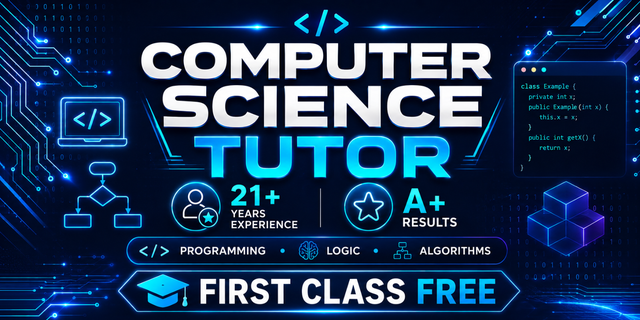 Computer Science Tutor $30/hr | From Struggling to Strong in CS