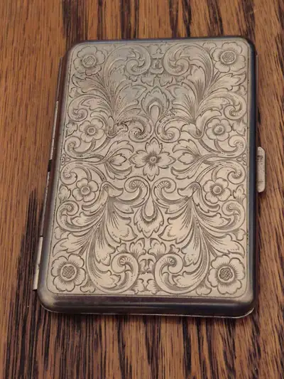 cigarette case toronto King size pop up plastic Art Nouveau Sterling Silver Cigarette