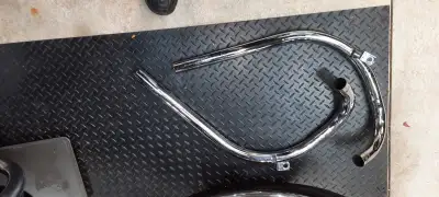 Good set of used exhaust pipes, no dents and the chrome is very good and not discoloured. Stamped "B...