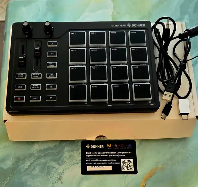 Donner MIDI Pad Beat Maker with 16 Beat Pads, 2 Assignable Fader in Performance & DJ Equipment in City of Toronto - Image 3