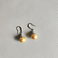 10.7mm AA Genuine Golden South Sea Pearl Earrings