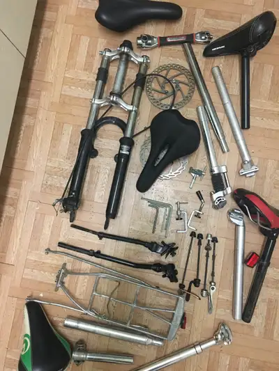 all you need to fix your bicycle:posts seats wheels kick stand m, View more