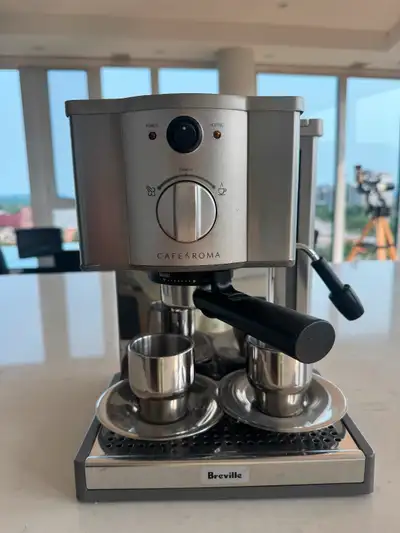 Brushed Stainless 9x9x12. Dual-wall filter system for excellent crema; froth enhancer, cup-warming p...